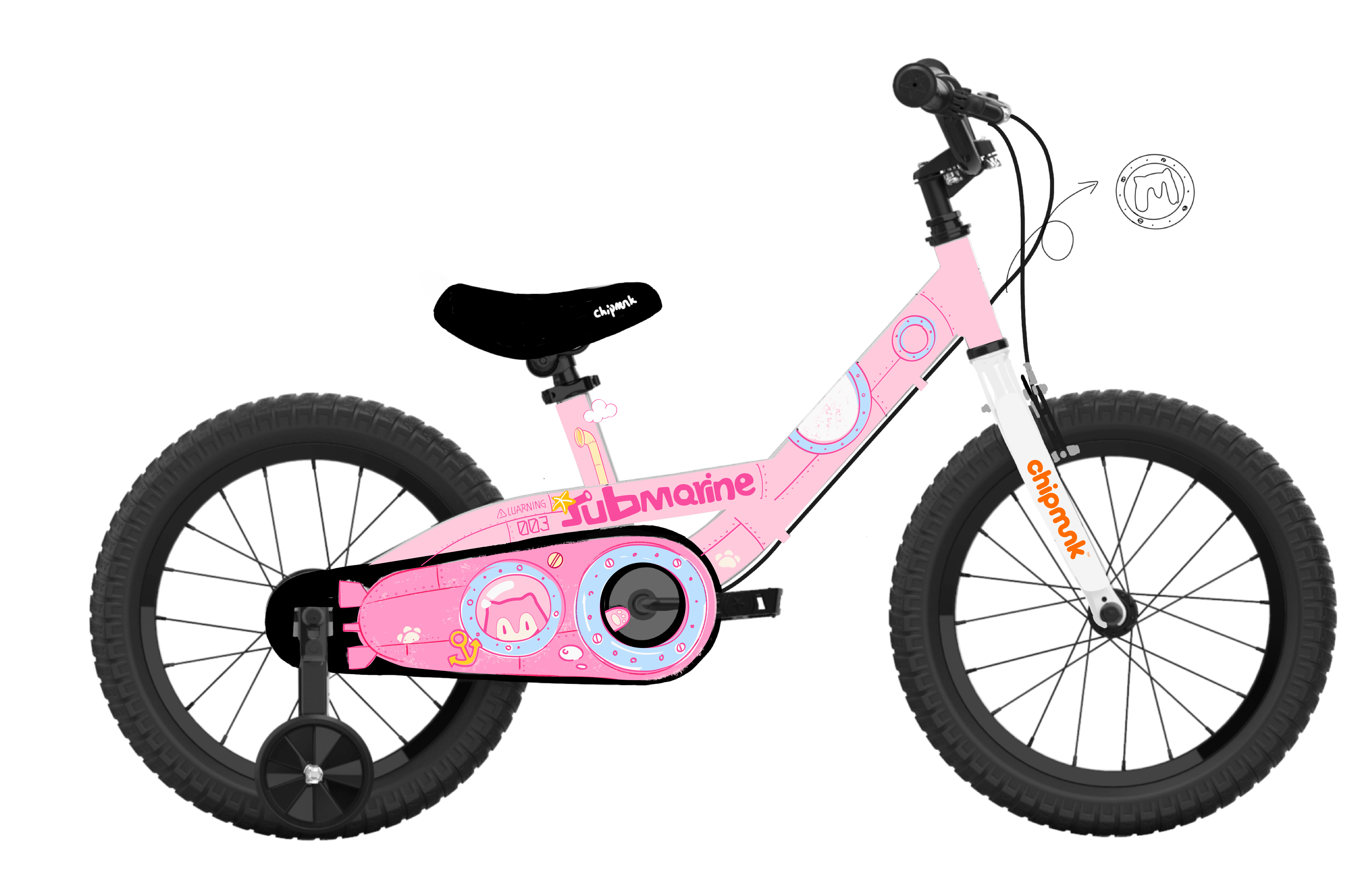 Royal Baby Bicicleta Chipmunk Niña 16 Submarine Rosa