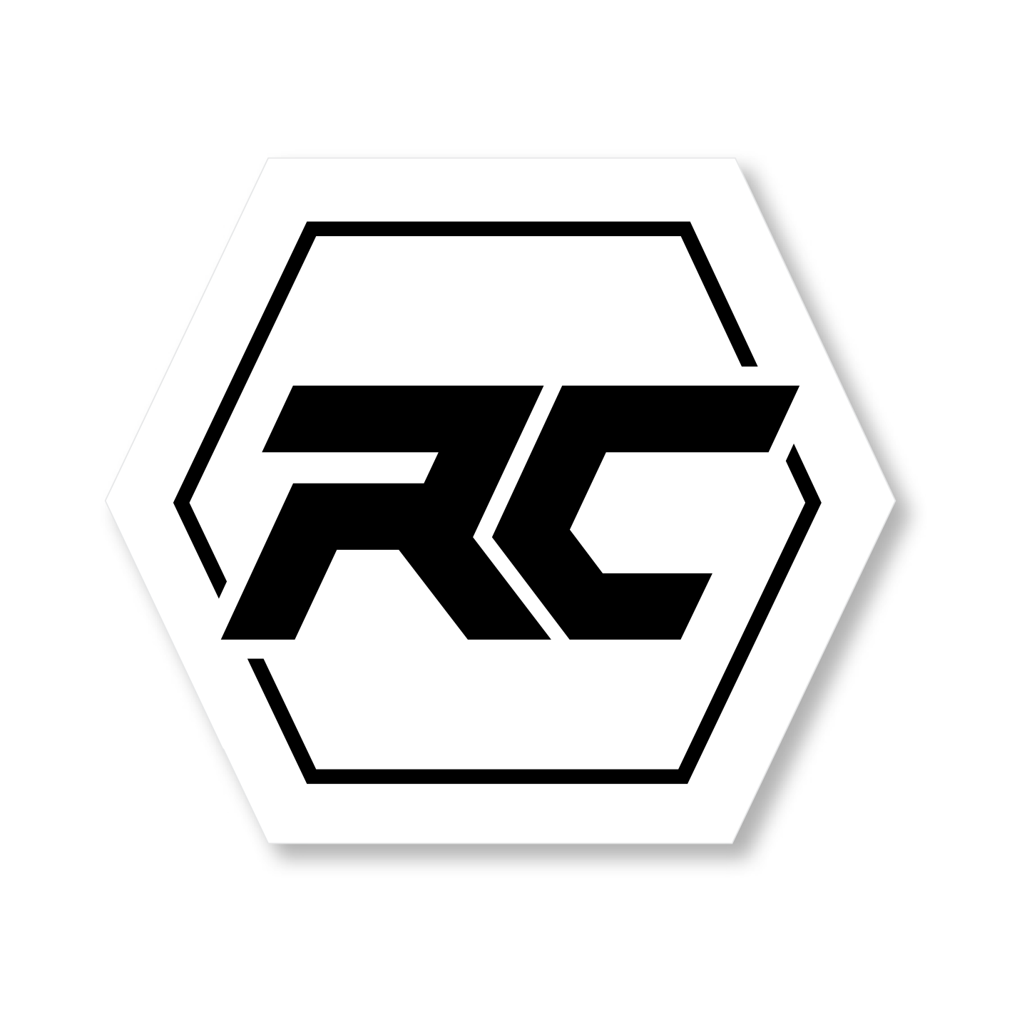 Ride Concepts STICKER RC HEX - DIE CUT BLACK/WHITE