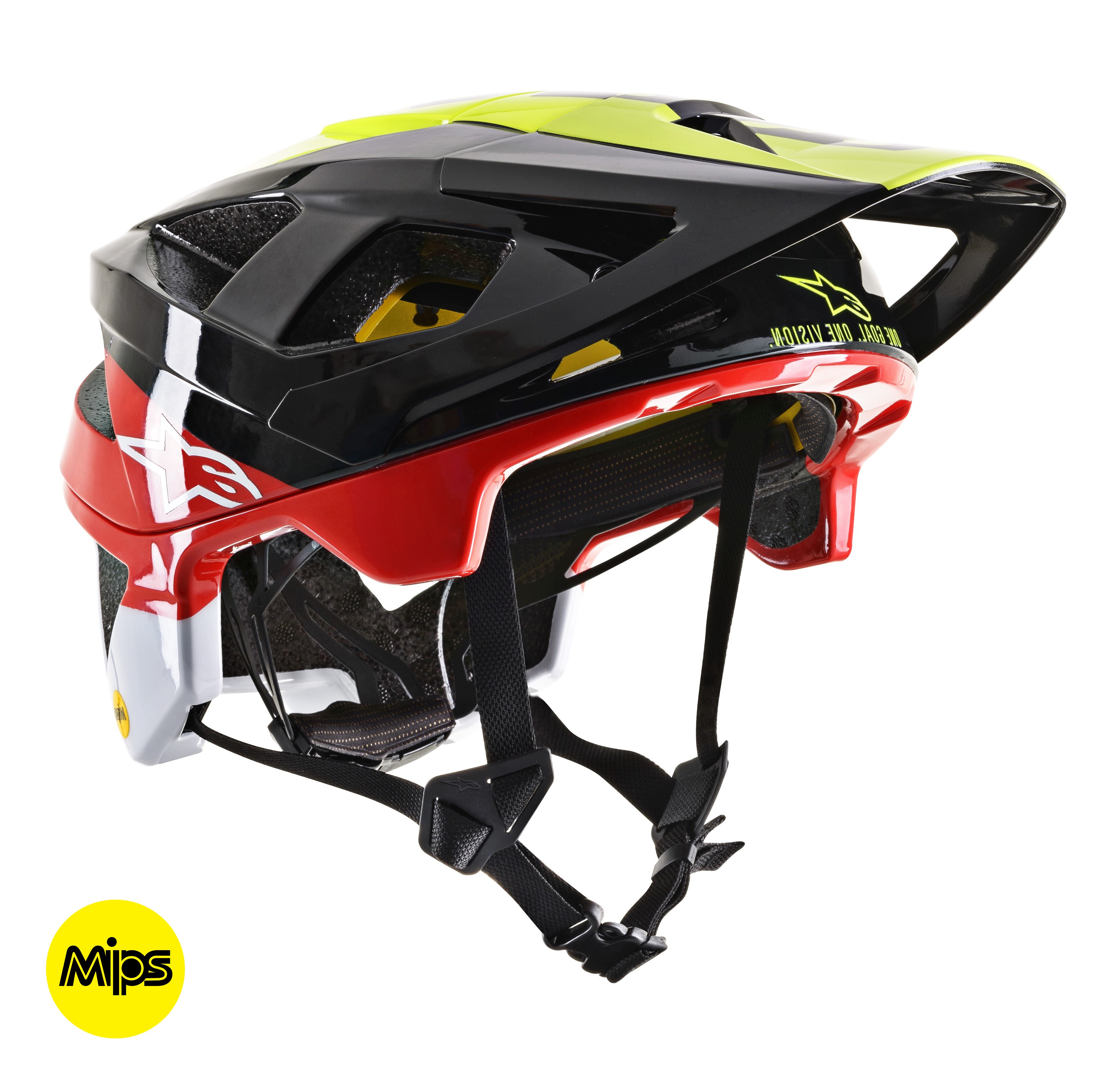 Alpinestars Casco Alpinestars Vector Tech - Pilot -Black Yellow Flou Red Glossy