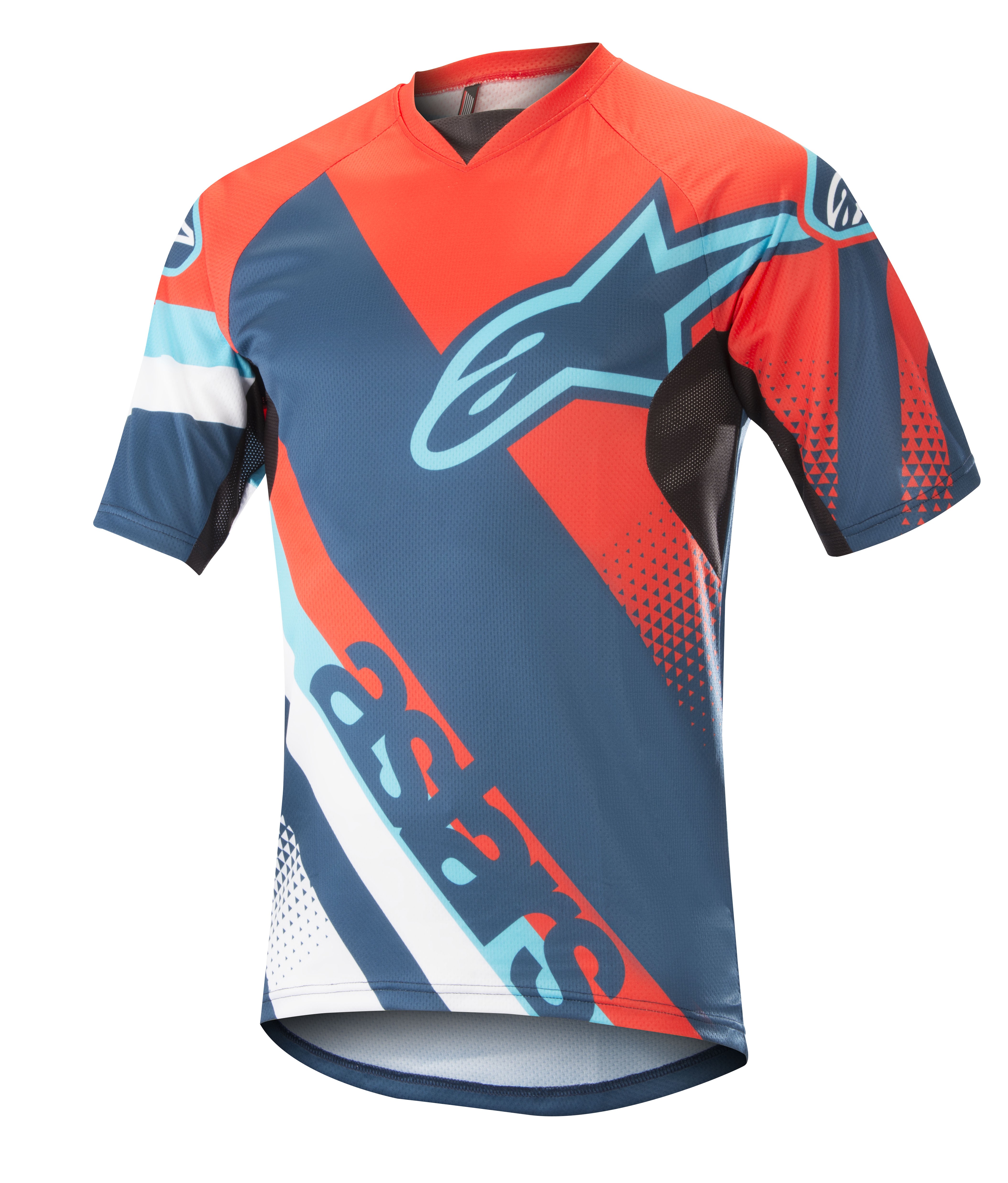 Alpinestars Jersey Alpinestars Racer S/S Energy Orange Poseidon Blue