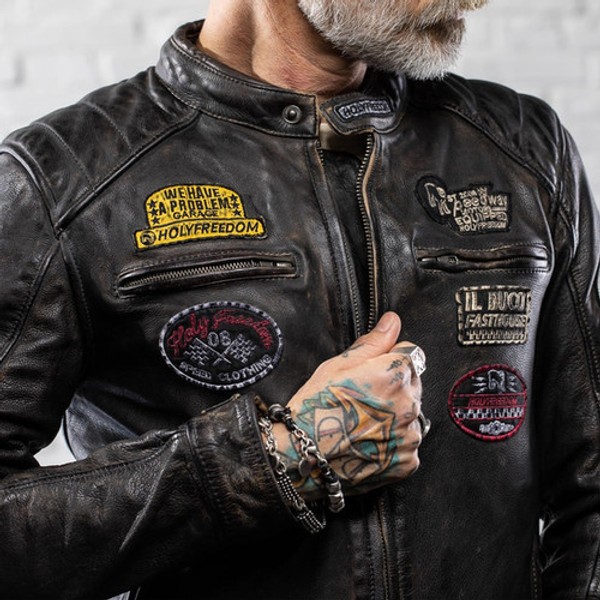 CHAQUETA  CUERO HOLYFREEDOM ZERO VINTAGE BLACK EVOLUTION