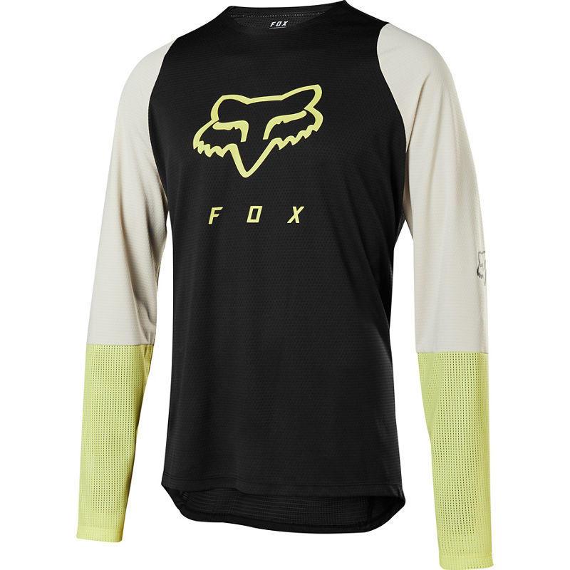 Fox Polera Bicicleta Defend Ls Foxhead Negro/Amarillo 2020 Fox